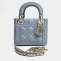 Christian Dior Lady Sky Blue Leather Mini Bag