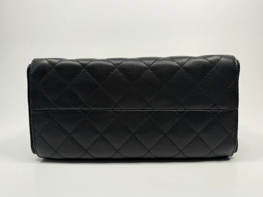 CHANEL 25 SMALL IN BLACK CAVIAR LEATHER WITH GHW