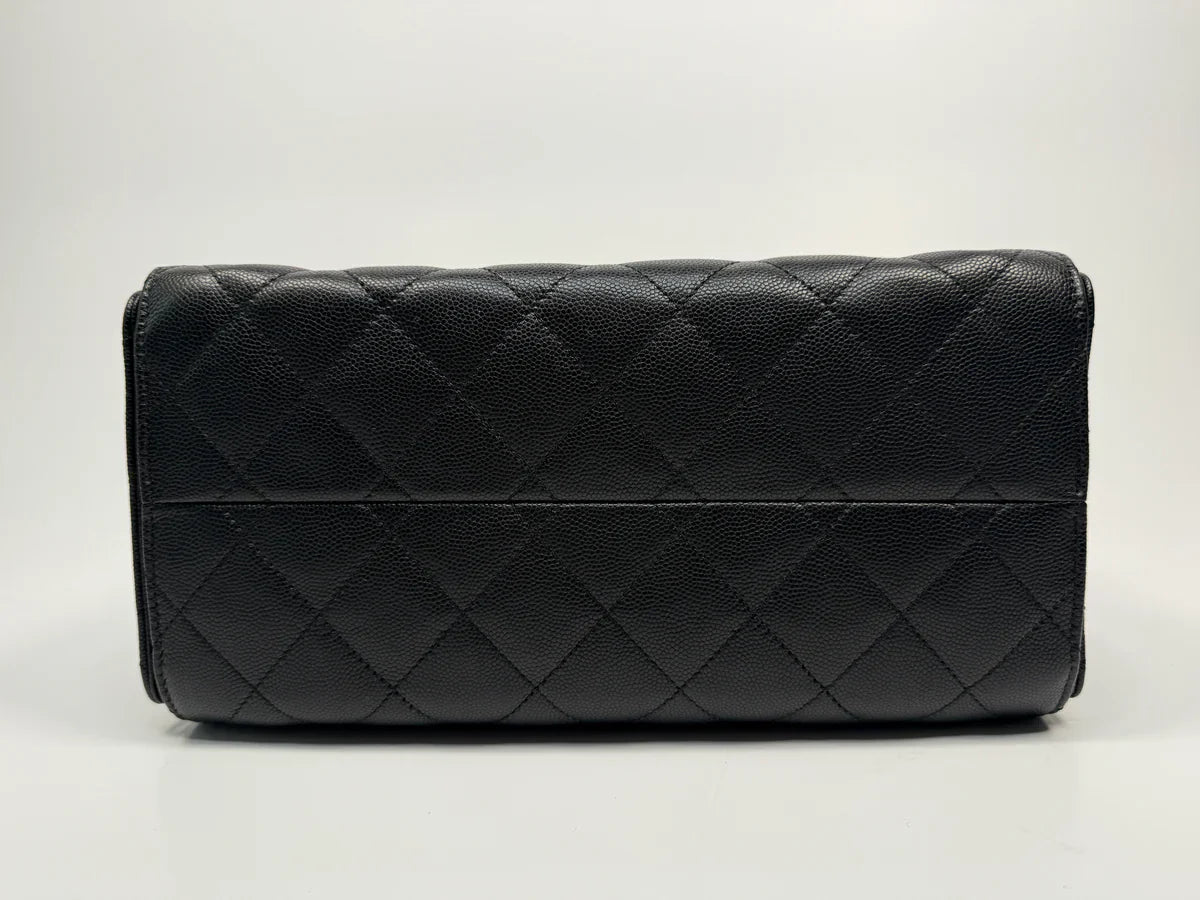 CHANEL 25 SMALL IN BLACK CAVIAR LEATHER WITH GHW