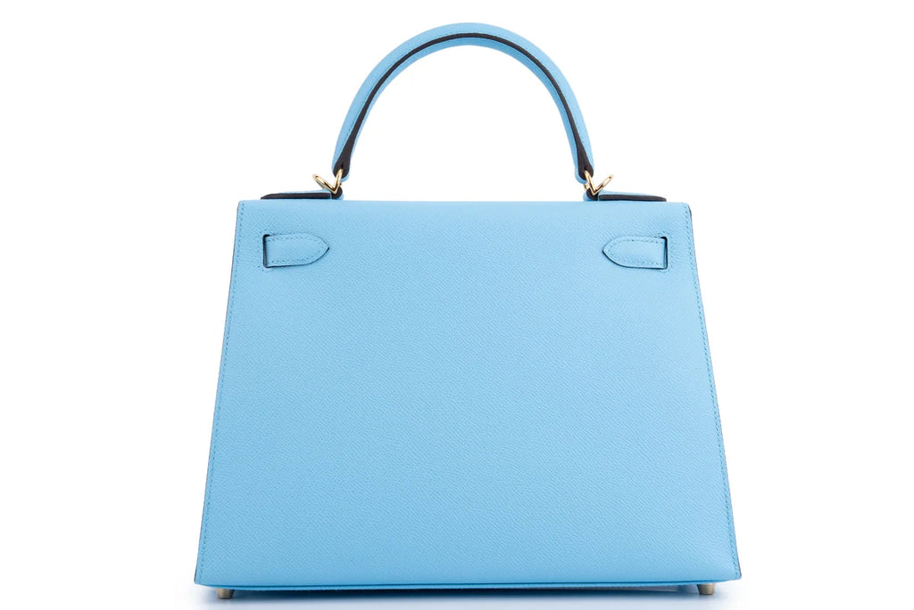 Hermès Kelly 28 Epsom Blue Celeste GHW
