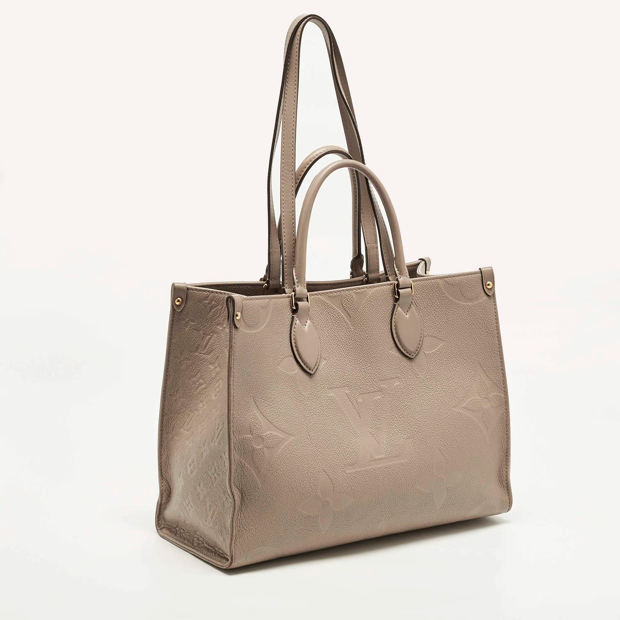 Louis Vuitton Onthego MM Beige Giant Empriente Leather Bag