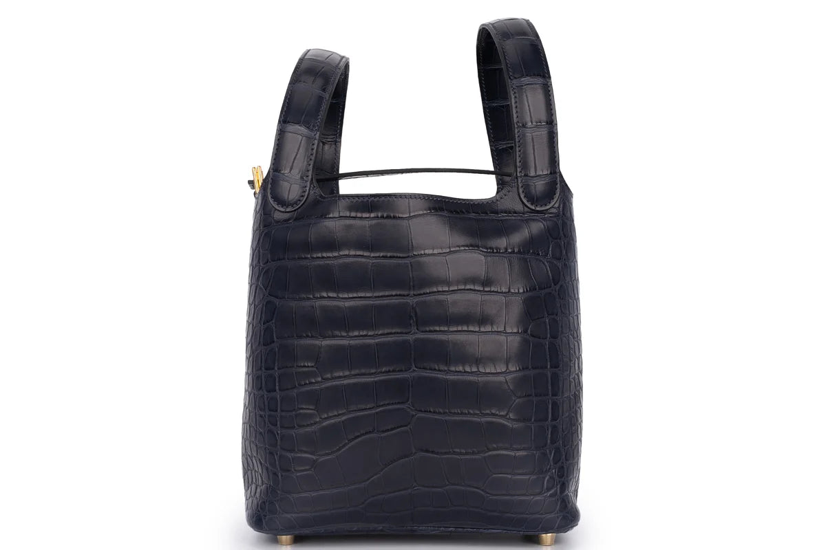 Hermès Picotin 18 Exotic Alligator Mississippiensis Bleu Indigo GHW