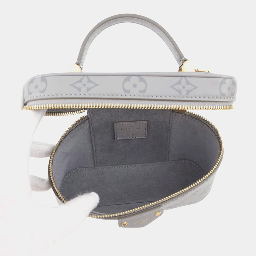 Louis Vuitton Vanity Chain Pouch Trianon Grey Calf Leather