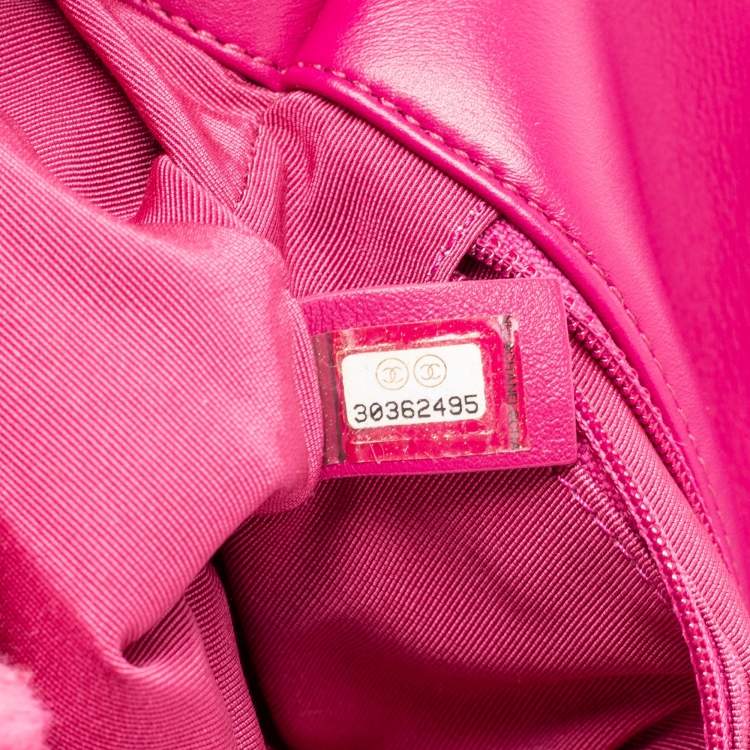 Chanel Pink Shearling Medium 19 Flap Shoulder Bag