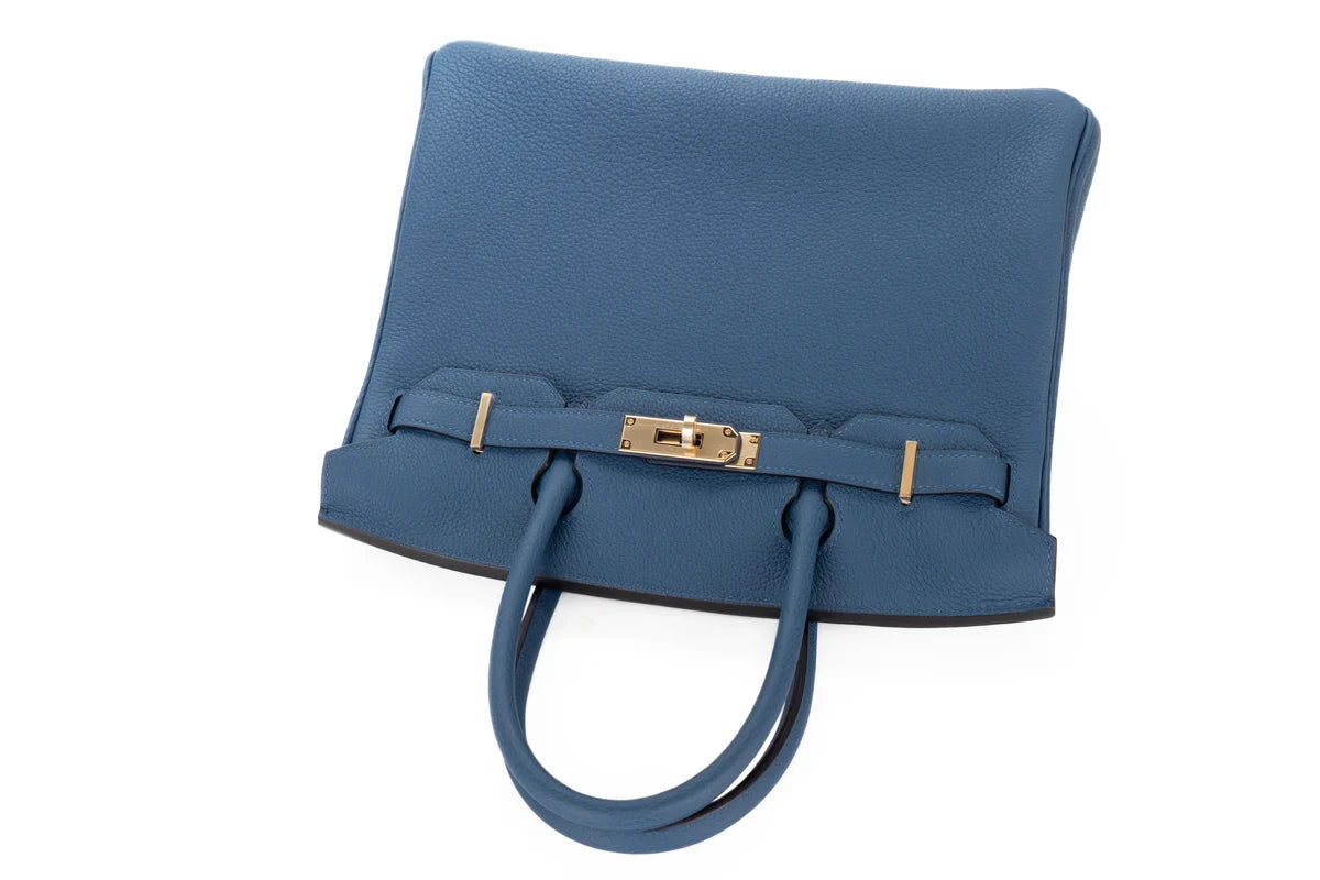 Hermès Birkin 30 Togo Bleu Tie PBHW