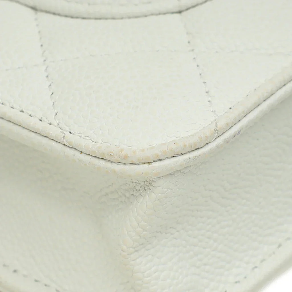 Chanel CC Classic Wallet on Chain White