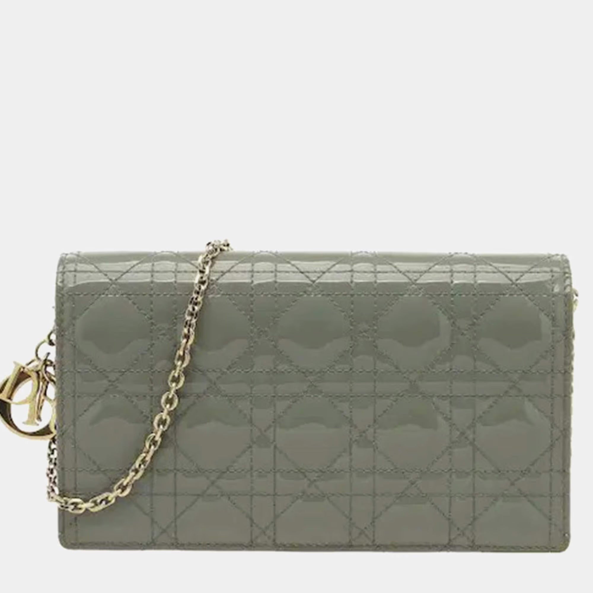 Dior Lady Dior One Size Black Patent Calfskin Crossbody Bag