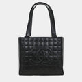 Chanel Black Lambskin Choco Bar Tote Bag