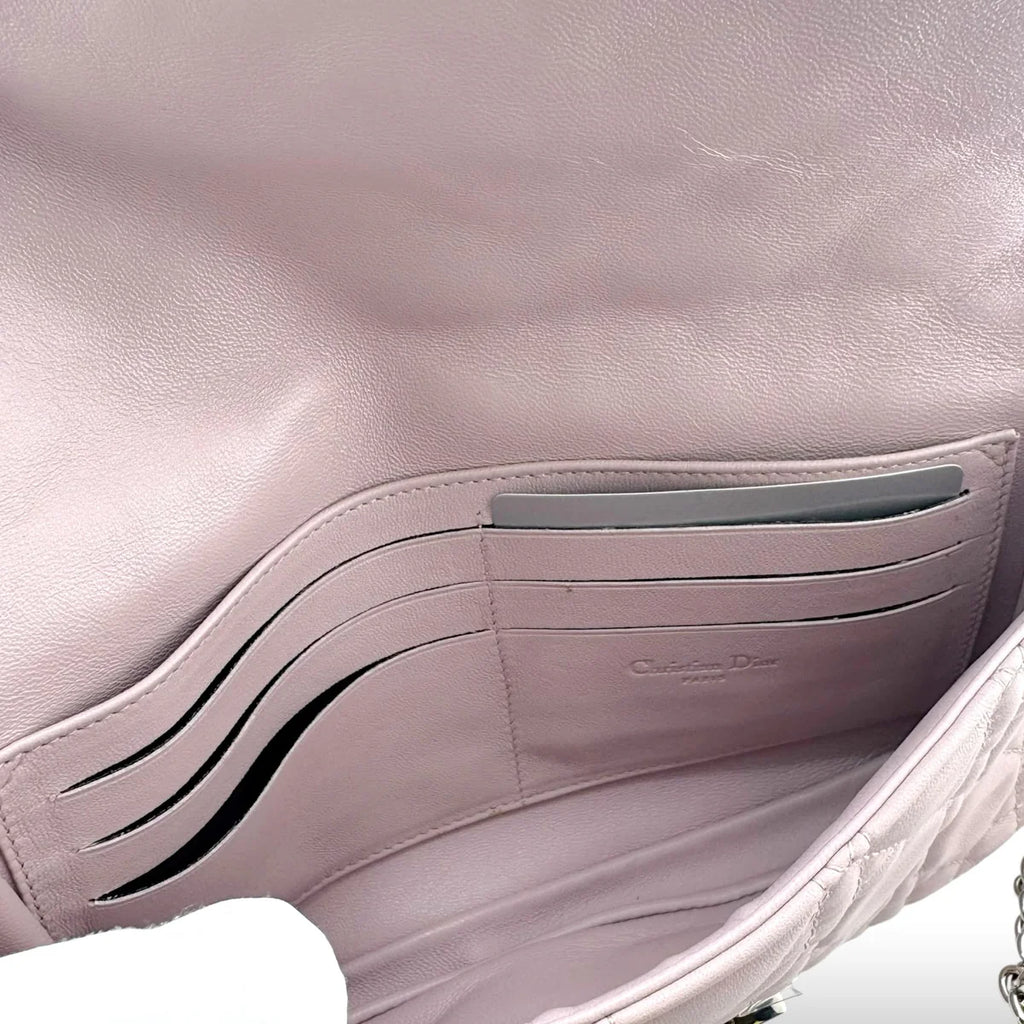 Christian Dior Light Pink Cannage Quilted Leather Miss Dior Promenade Crossbody Clutch Bag