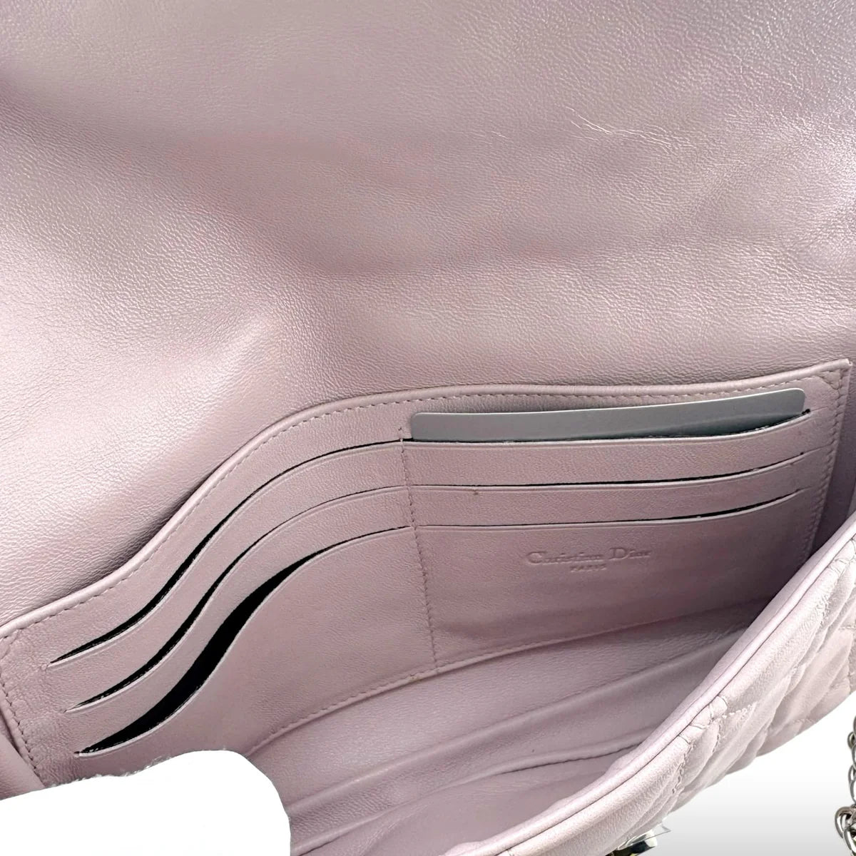 Christian Dior Light Pink Cannage Quilted Leather Miss Dior Promenade Crossbody Clutch Bag