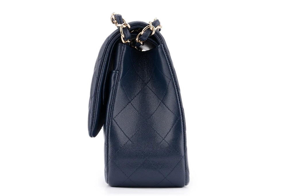 Chanel Jumbo Flap Bag Caviar Navy Blue GHW