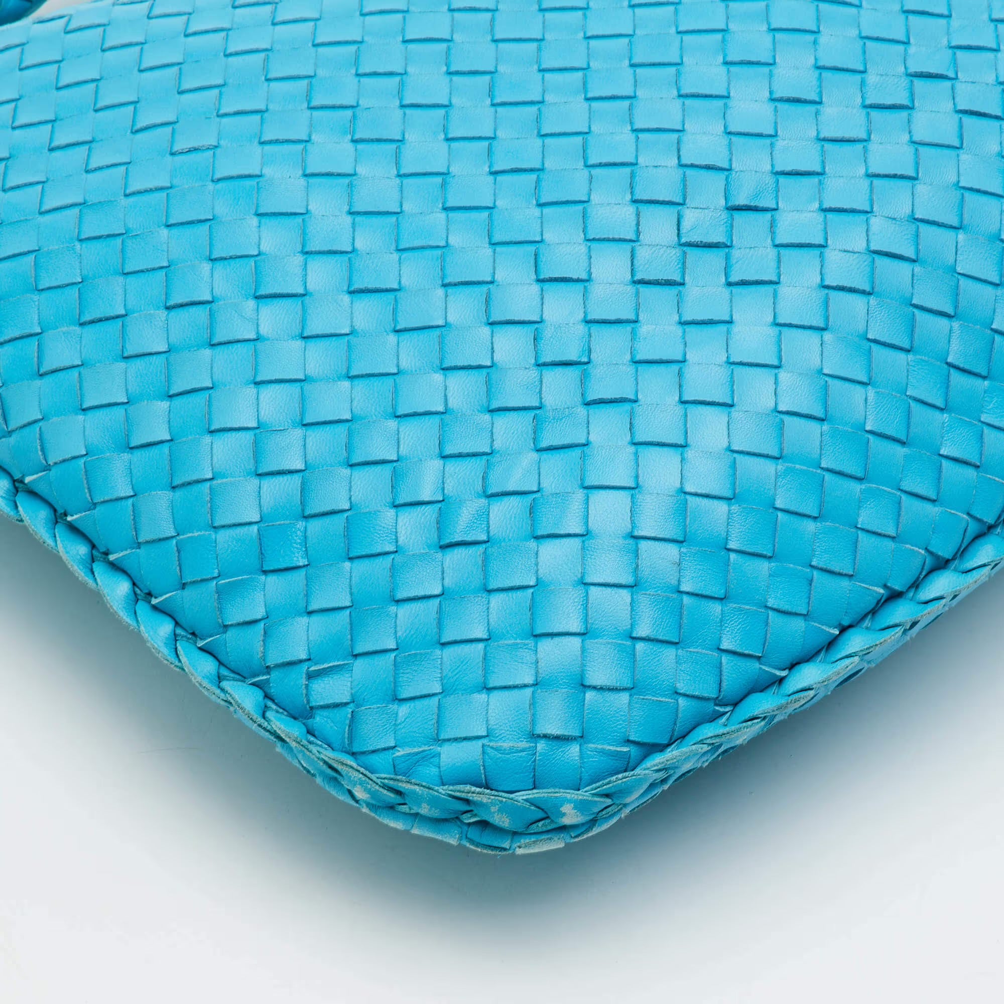 Bottega Veneta Veneta Light Blue Intrecciato Leather Hobo