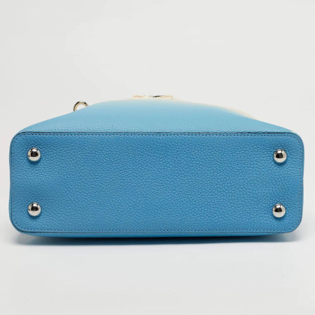 Louis Vuitton Capucines Blue Leather Top Handle Bags