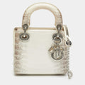 Dior Lady Dior Crystal Mini Off White Himalayan Crocodile Tote