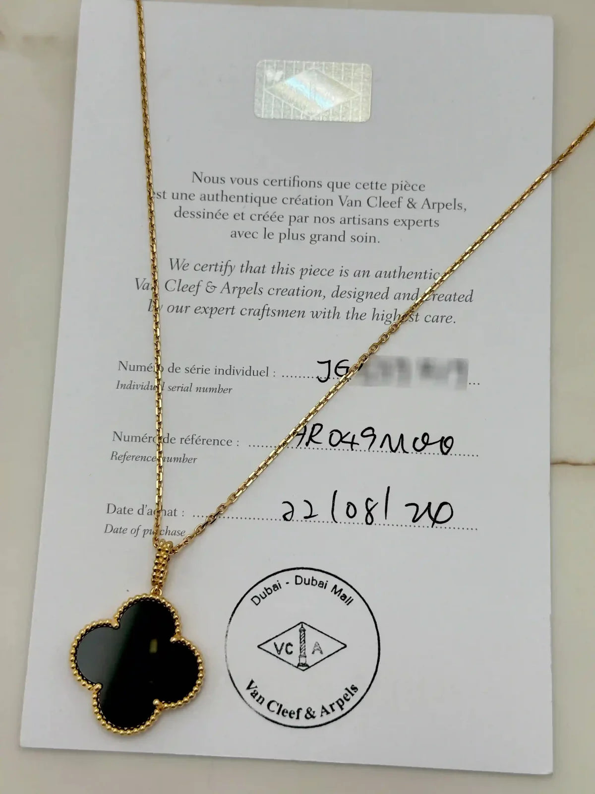 Van Cleef And Arpels Magic Alhambra Long Necklace Onyx