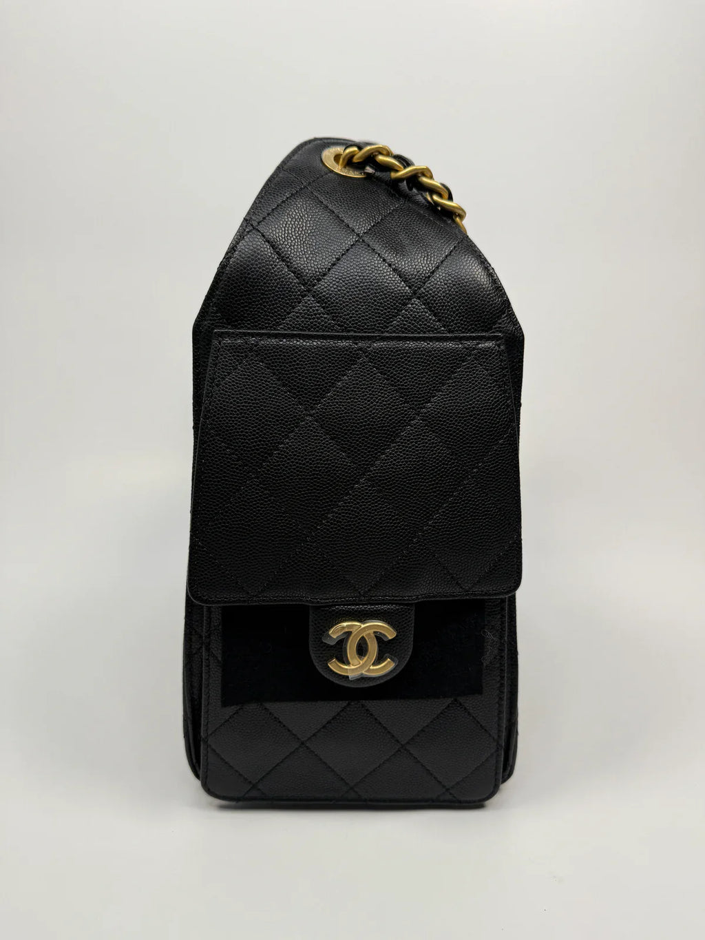CHANEL 25 SMALL IN BLACK CAVIAR LEATHER WITH GHW