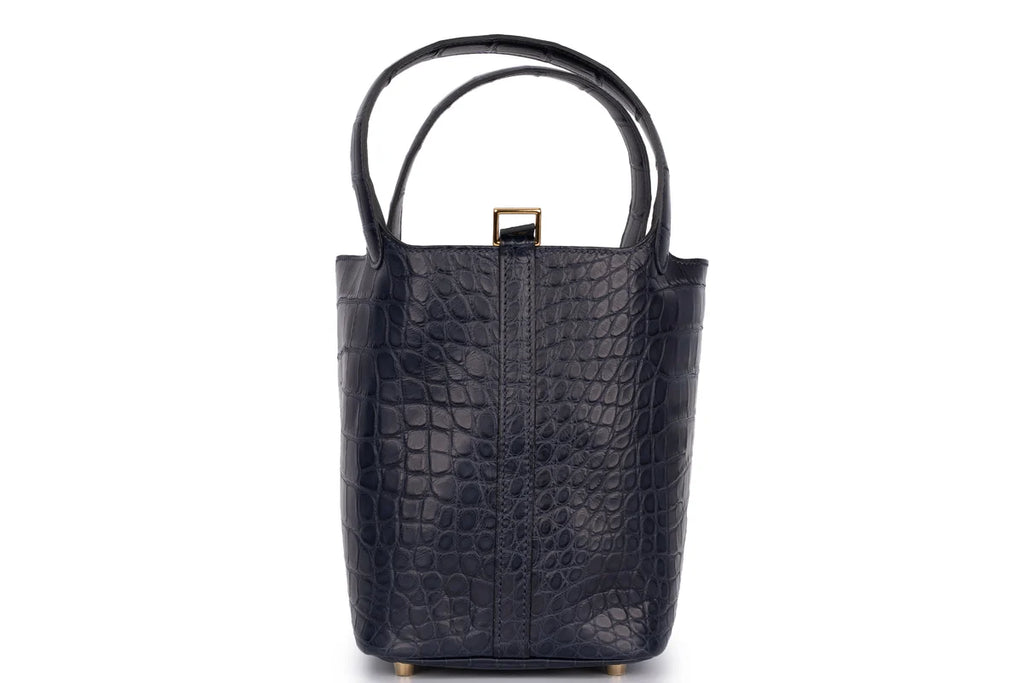 Hermès Picotin 18 Exotic Alligator Mississippiensis Bleu Indigo GHW