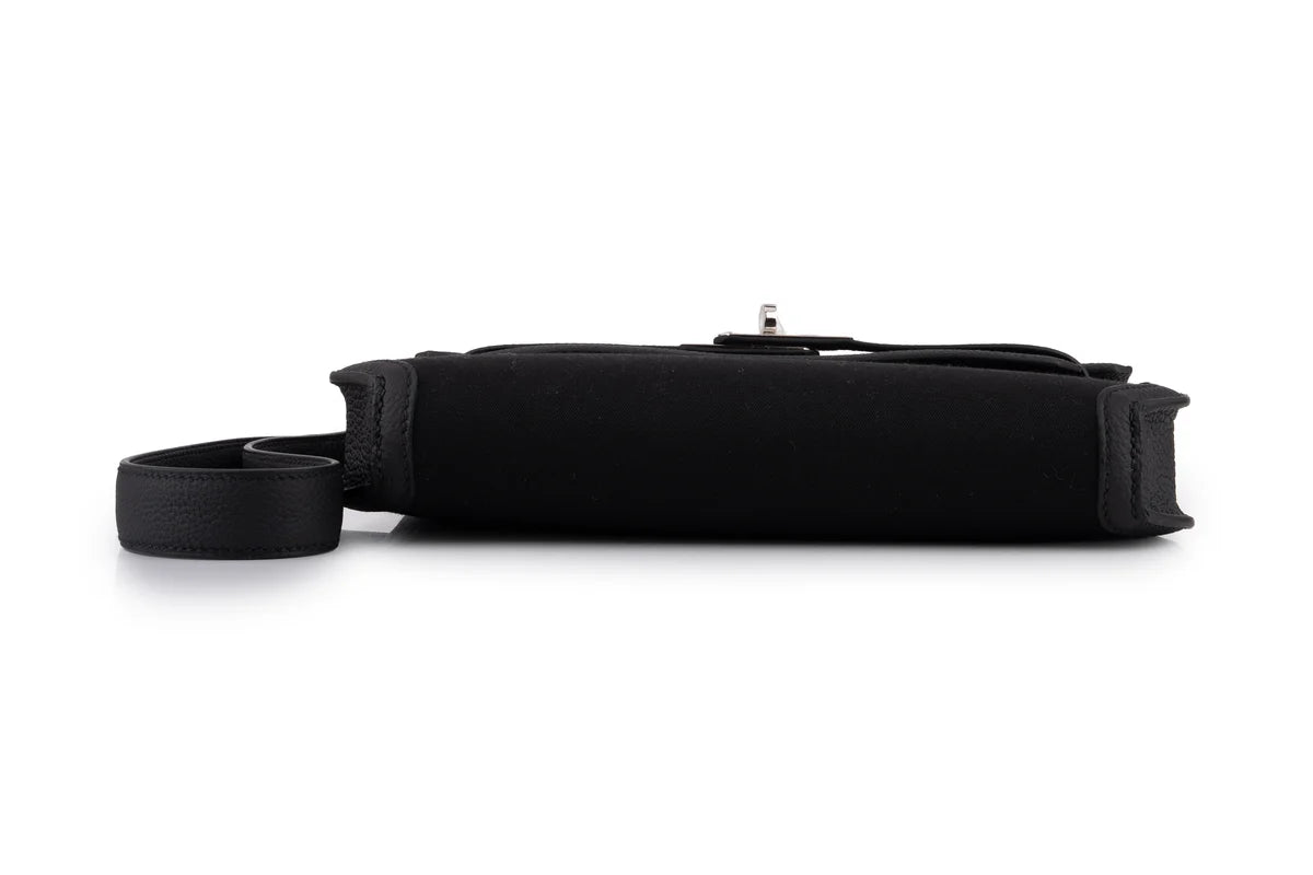Hermès Kelly 25 Depeches Togo / Canvas Noir PHW
