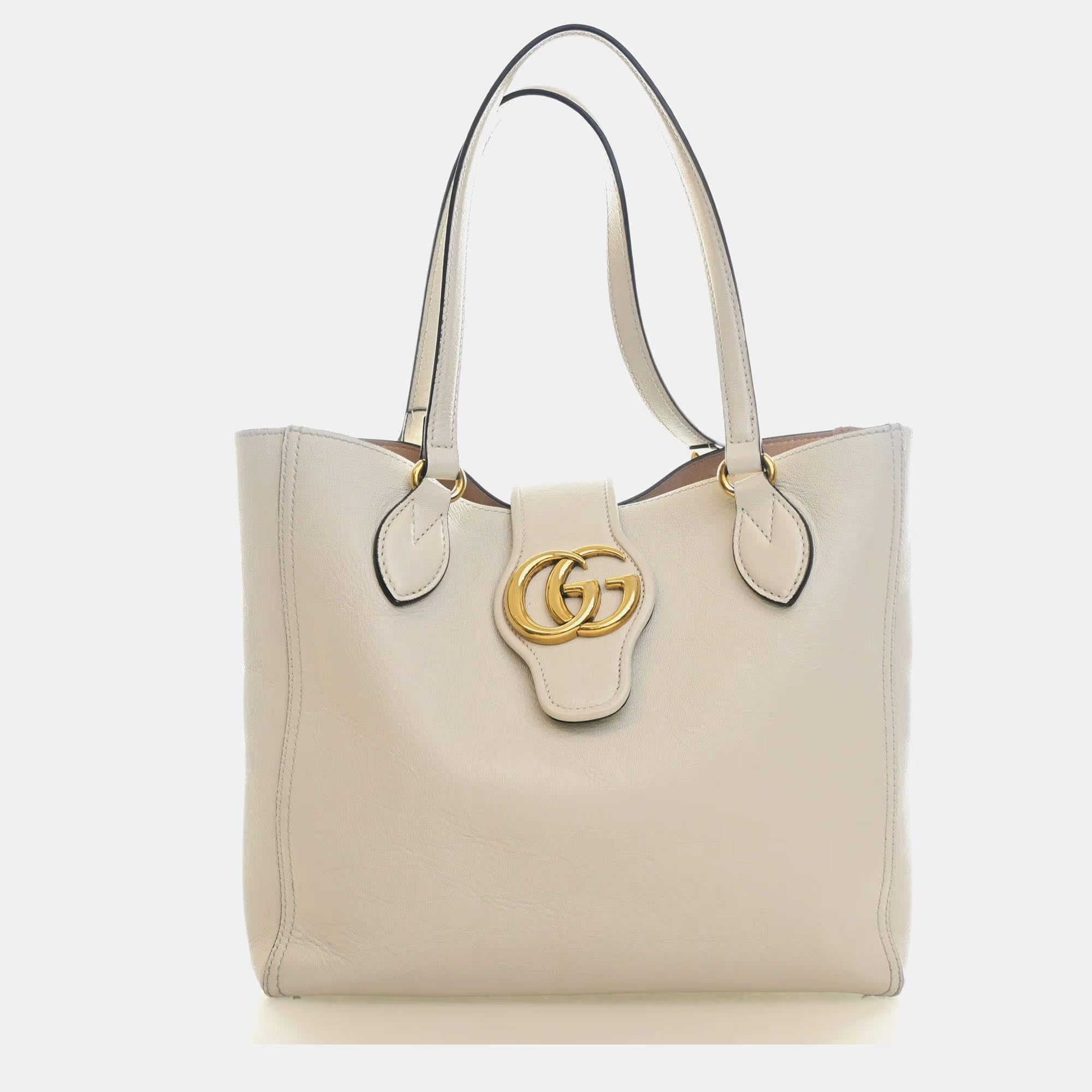 Gucci Dahlia Small Mystic White Calfskin Leather Tote Bag