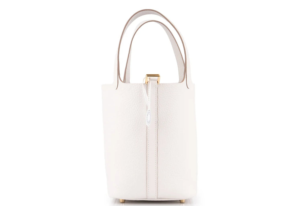 Hermès Picotin 18 Clemence Gris Pale GHW