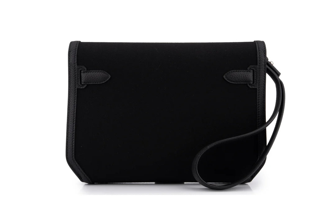 Hermès Kelly 25 Depeches Togo / Canvas Noir PHW