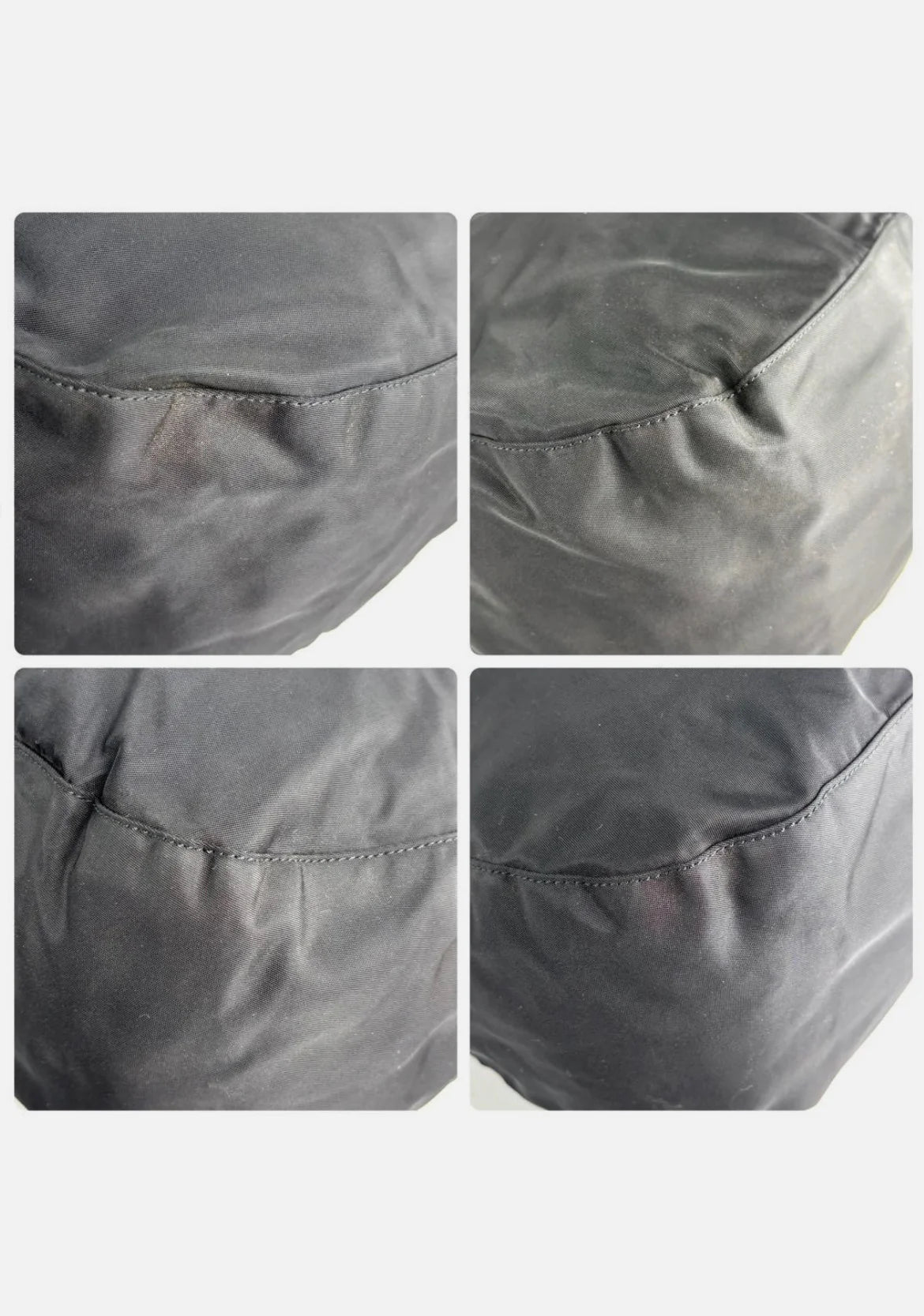 Prada Triangle Hobo Shoulder Bag Nylon Leather Black