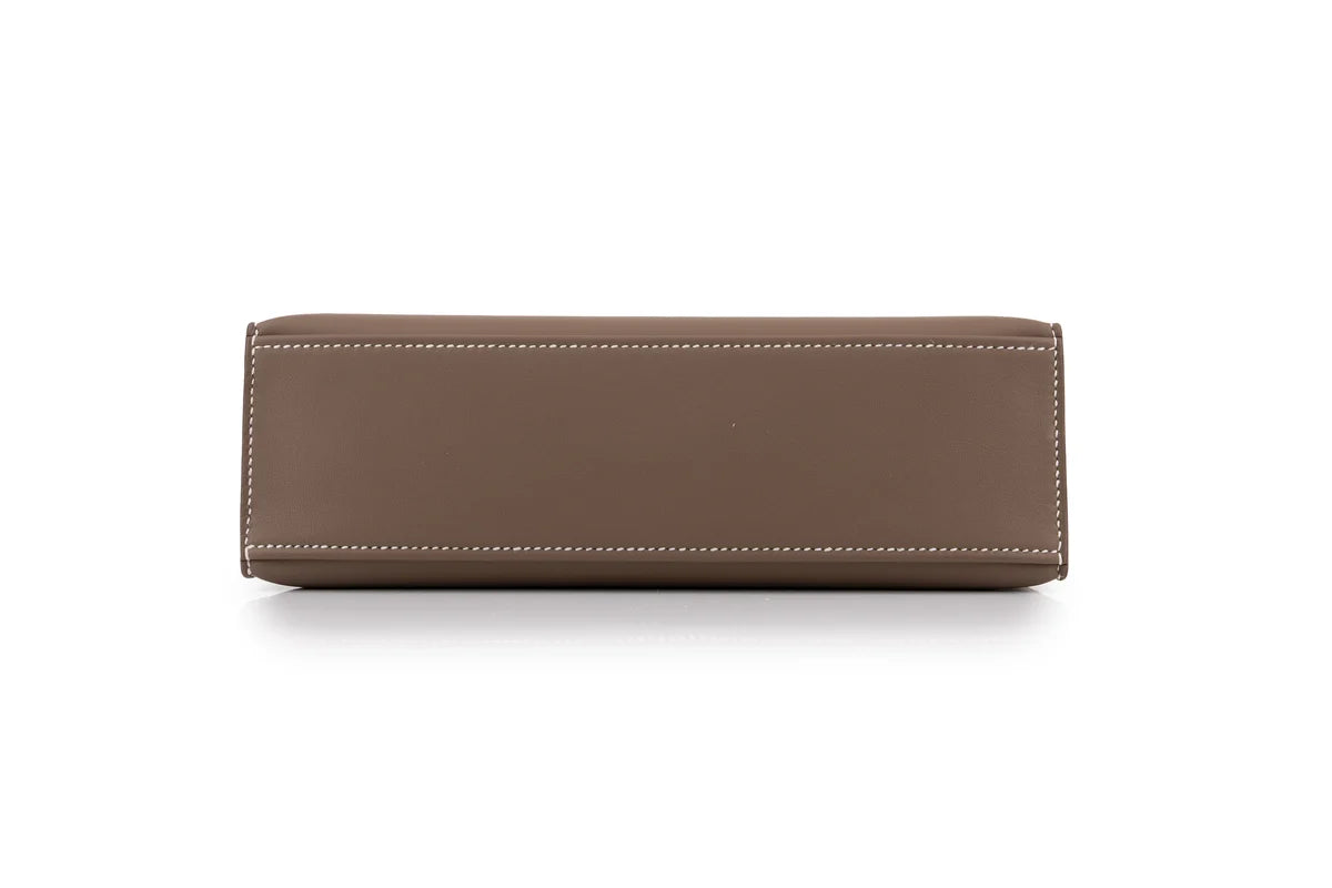 Hermès Mini Kelly Pochette Swift Calf Skin Etoupe GHW