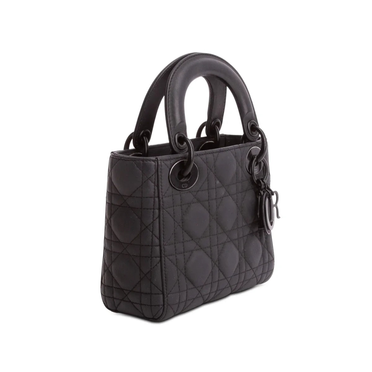 Christian Dior 2020 Black Ultra Matte Calfskin Cannage Mini Lady Dior