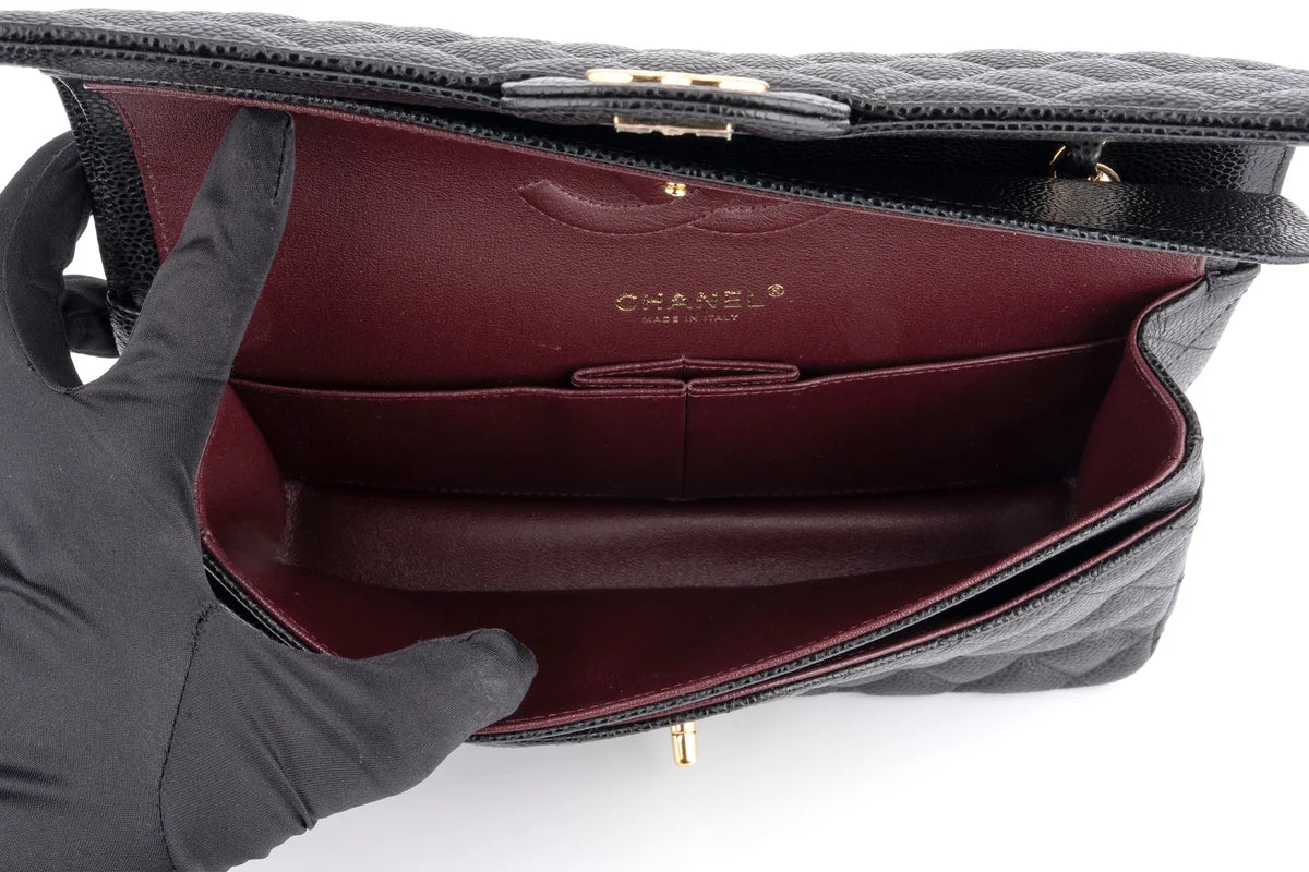 Chanel Classic Medium Double Flap Caviar Black GHW
