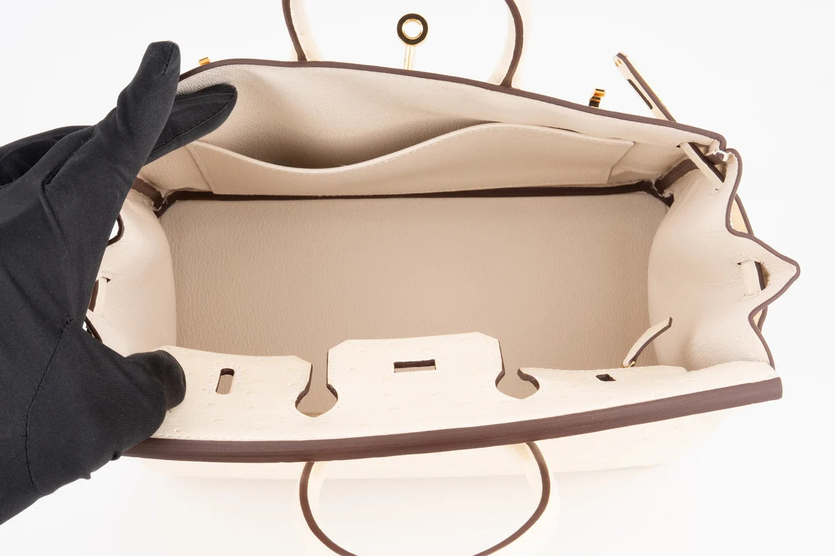 Hermès Birkin 25 Ostrich Nata GHW
