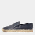 Hermes Navy Blue Leather Trip Espadrilles Size 46