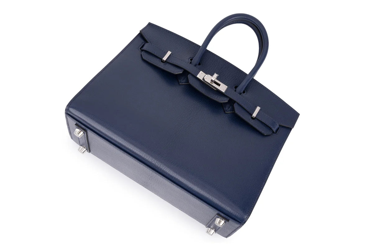 Hermès Birkin 25 Sellier Chevre Blue Sapphire PHW