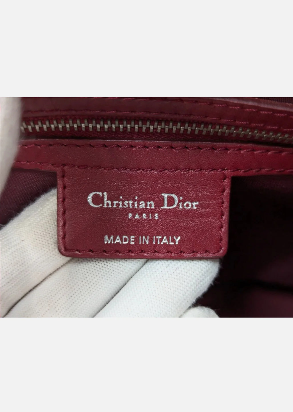 Christian Dior Cannage Panarea Leather Tote Bag Red