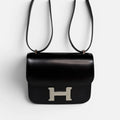 HERMÈS CONSTANCE 18 IN BLACK BOX LEATHER WITH PALLADIUM HARDWARE