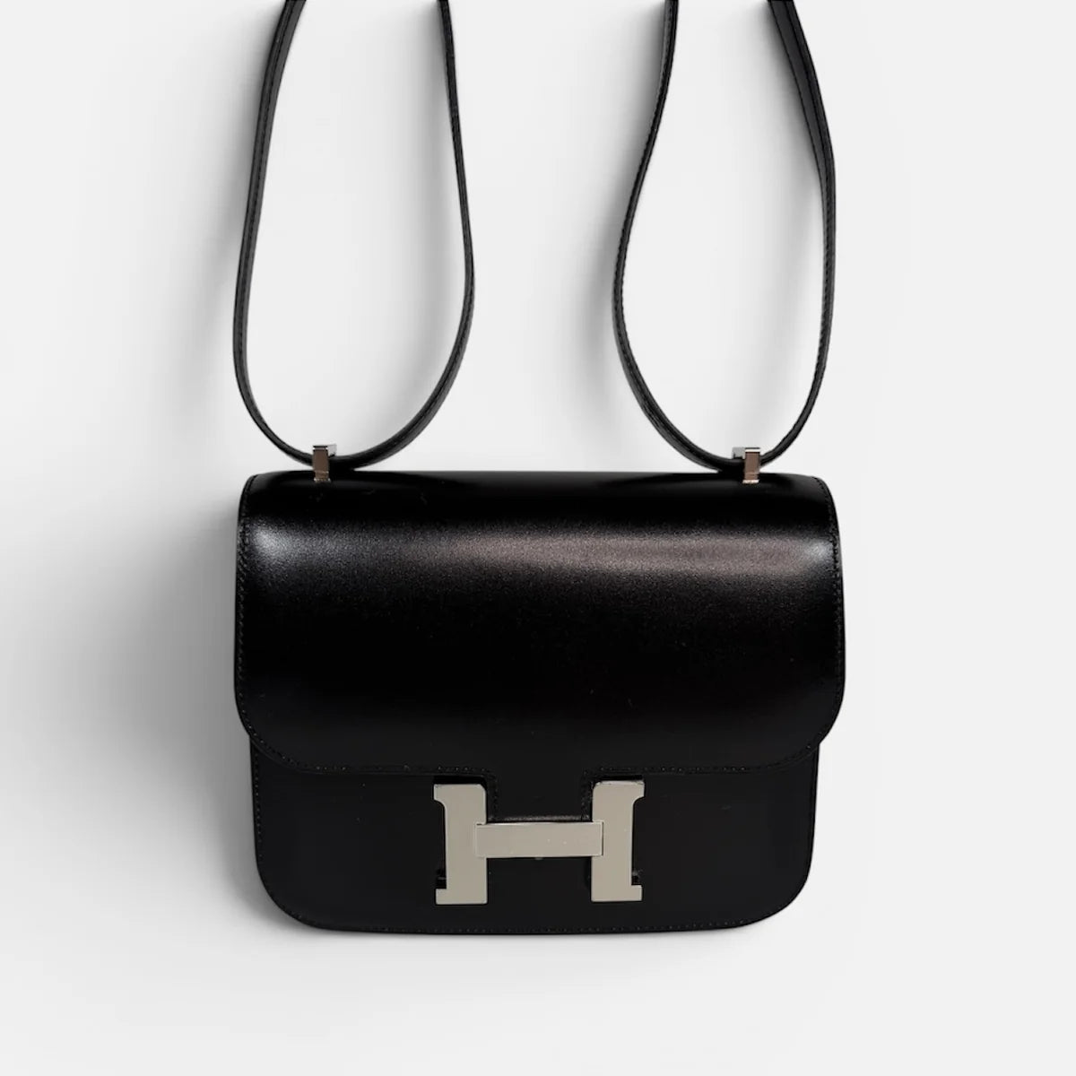 HERMÈS CONSTANCE 18 IN BLACK BOX LEATHER WITH PALLADIUM HARDWARE