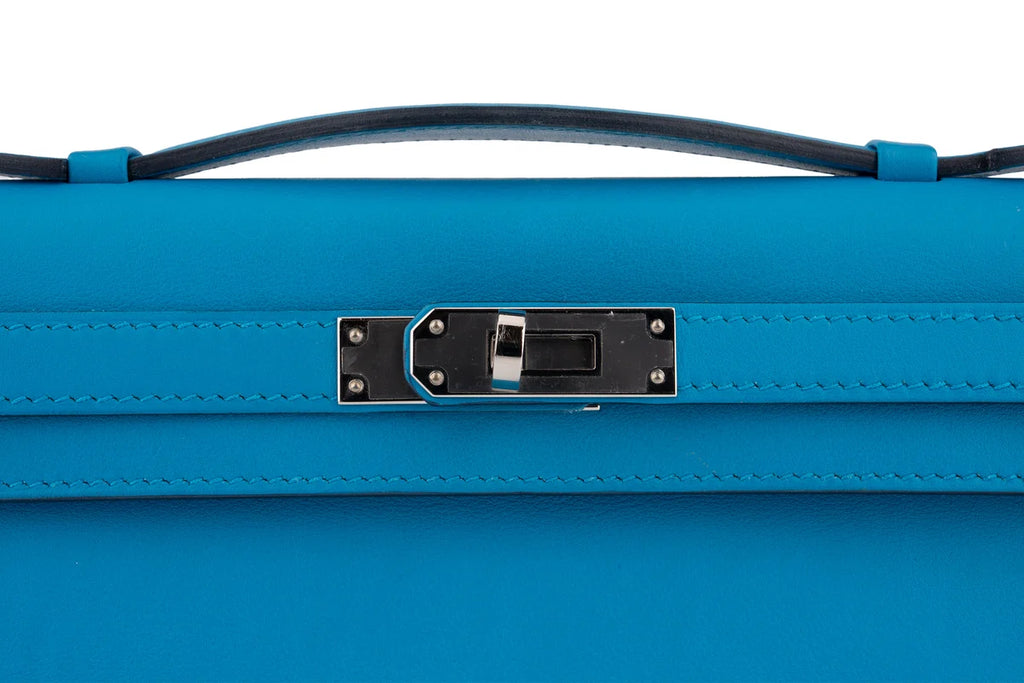 Hermès Kelly Cut Swift Bleu Frida PHW