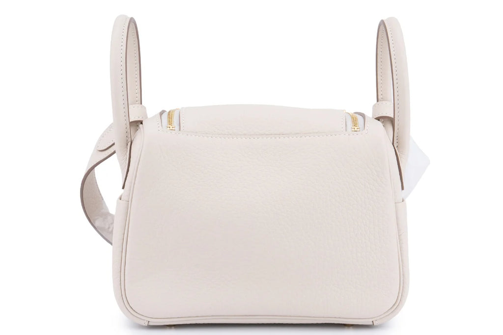 Hermès Mini Lindy Clemence Craie GHW