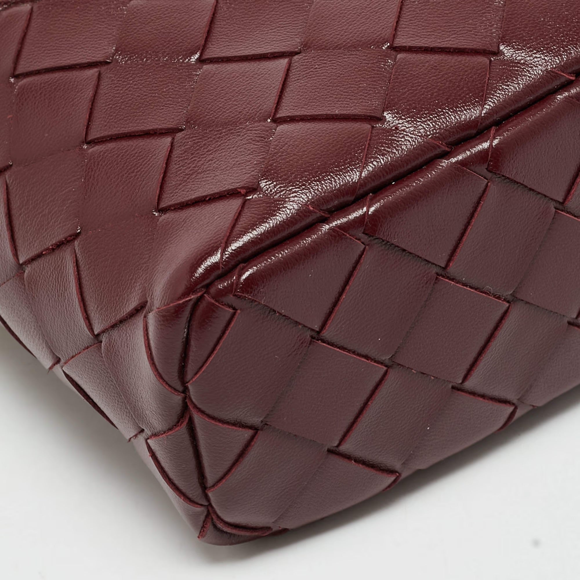 Bottega Veneta Bang Bang Dark Red Intrecciato Leather Vanity Case