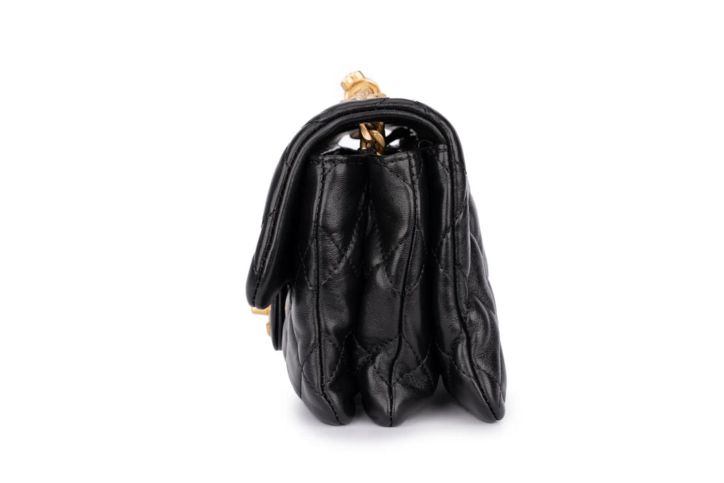 Chanel Accordion Crush Flap Black Lambskin GHW