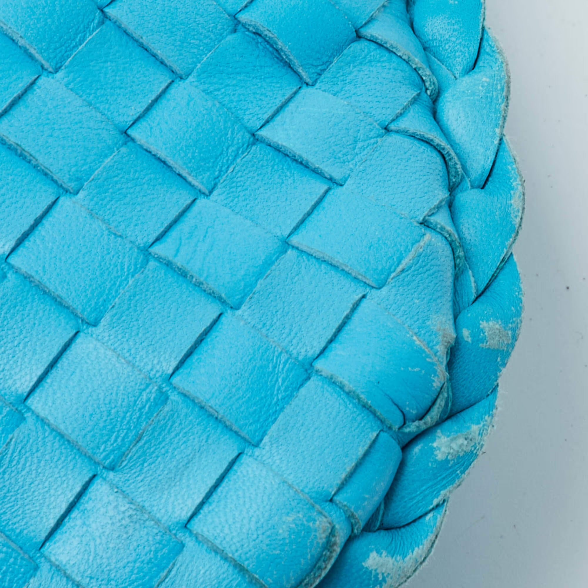 Bottega Veneta Veneta Light Blue Intrecciato Leather Hobo