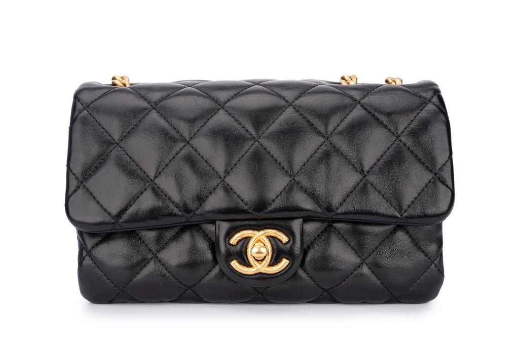 Chanel Accordion Crush Flap Black Lambskin GHW