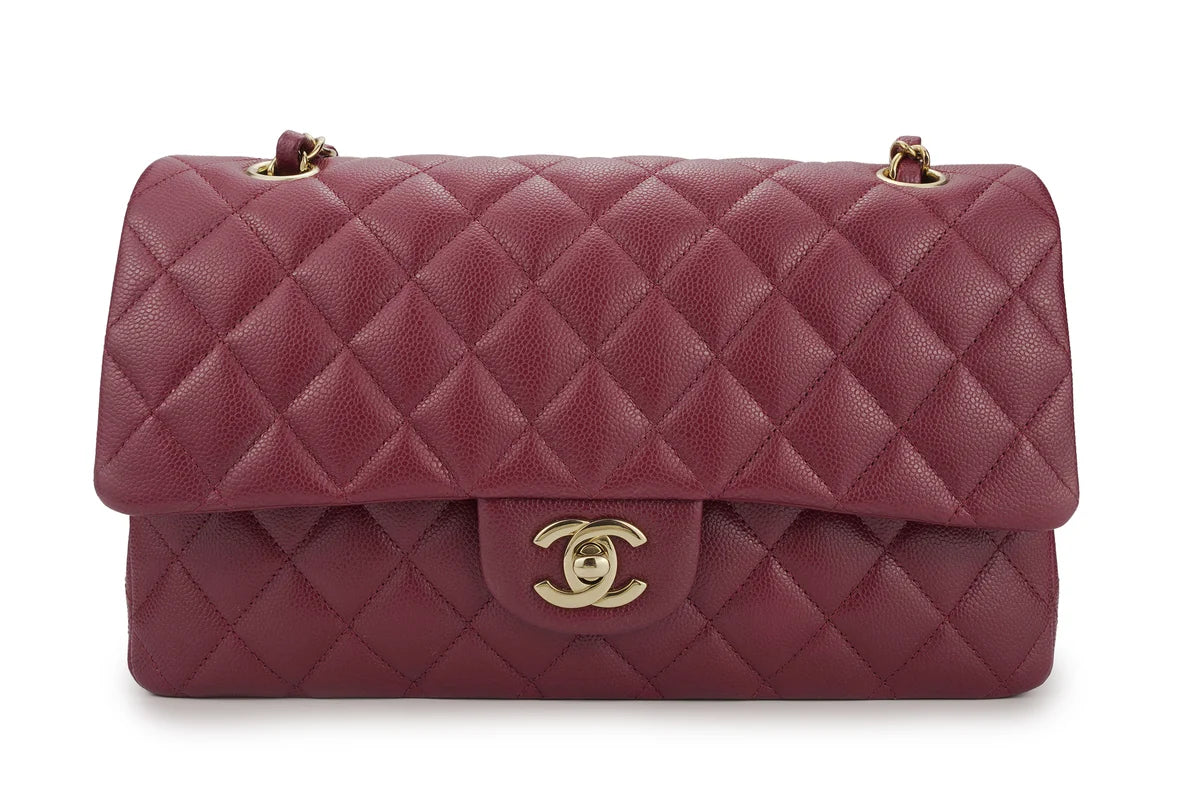 Chanel Medium Classic Flap Caviar Burgundy Champagne GHW