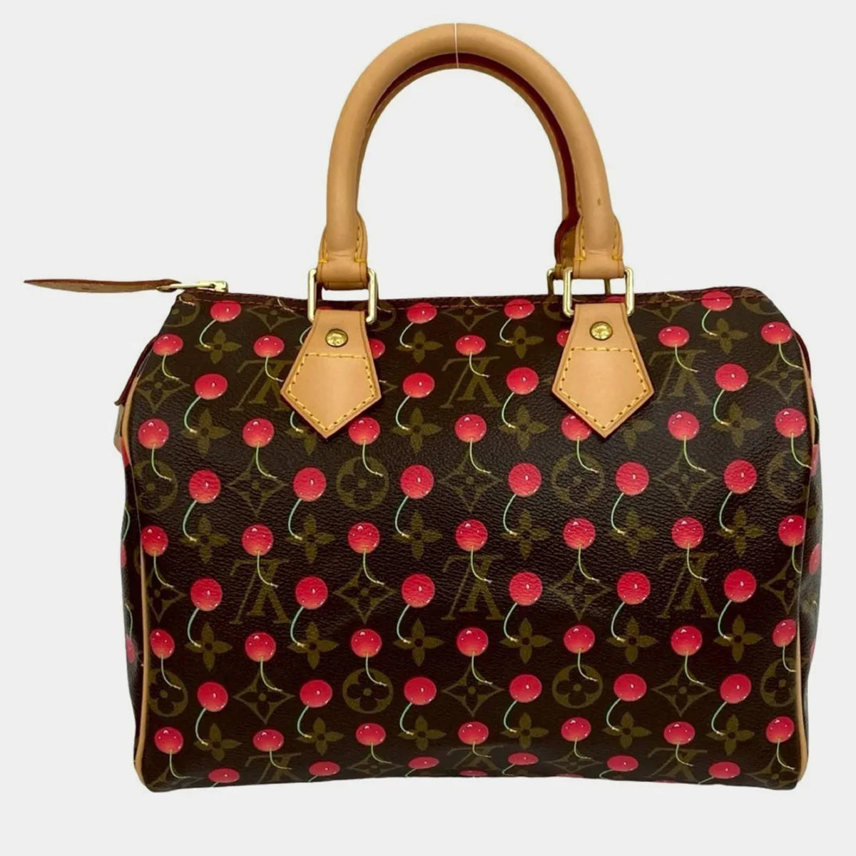 Louis Vuitton Speedy 25 Monogram Cherry Leather Handbag