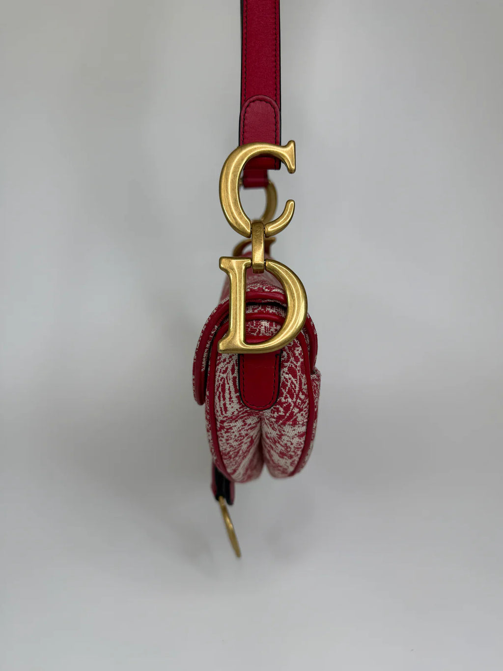 CHRISTIAN DIOR RED RAINFOREST SADDLE BAG
