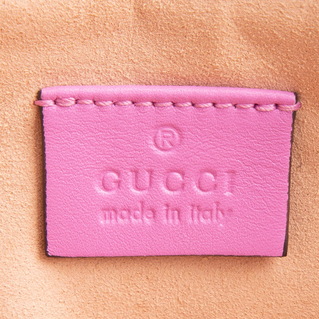 Gucci Purple Calfskin Matelasse Mini GG Marmont Chain Bag