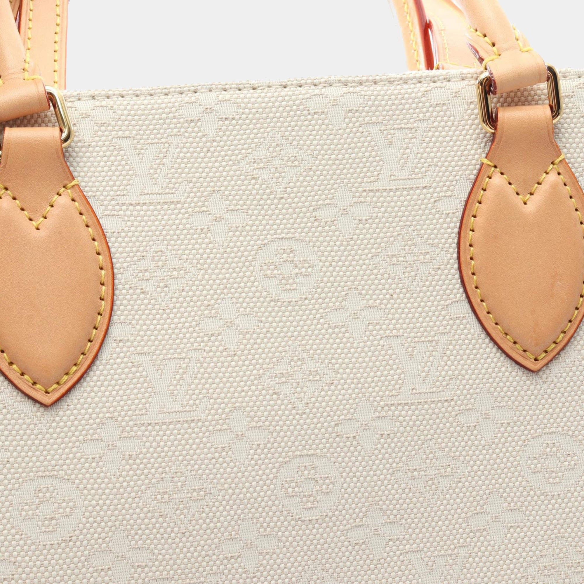 Louis Vuitton OnTheGo GM Okinawa Off-White Monogram Jacquard Canvas Tote Bag