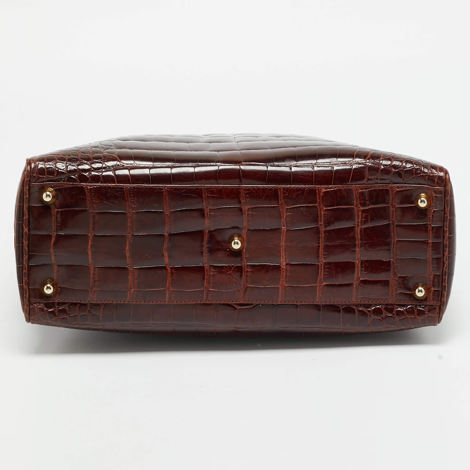 Dior Lady Dior Large Brown Crocodile Tote