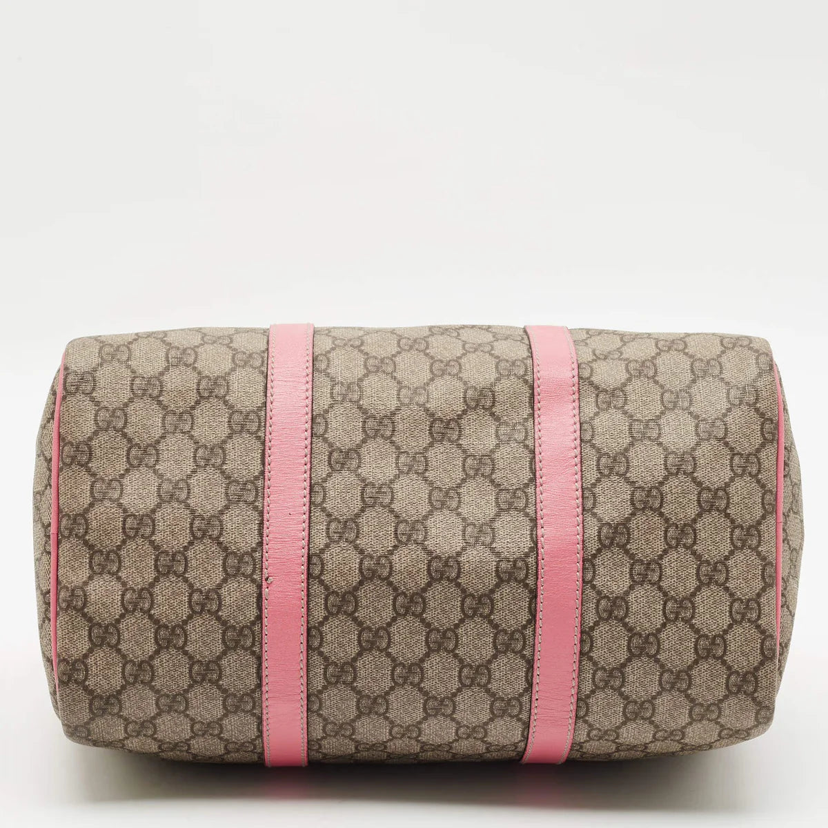 Gucci Joy Medium Pink/Beige GG Supreme Canvas and Leather Boston Bag