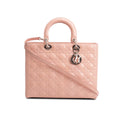 Dior Pink Cannage Patent Leather Large Lady Dior