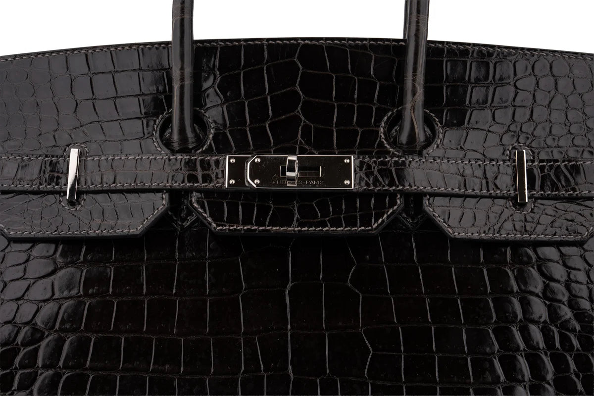 Hermès Birkin 35 Crocodile Porosus Noir PHW